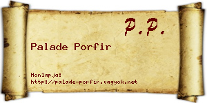 Palade Porfir névjegykártya